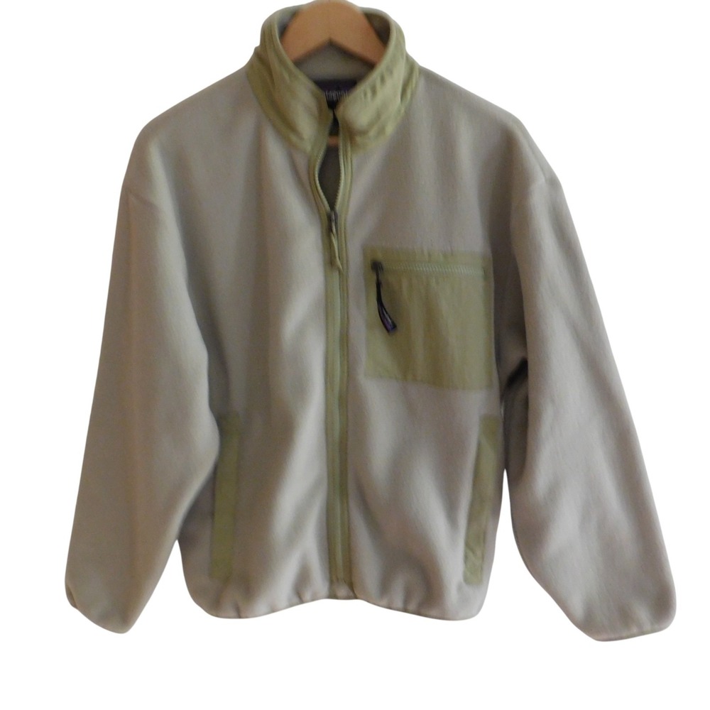Patagonia Synchilla Women's Jacket Light Green Weathered stone Full Zip Sz Small